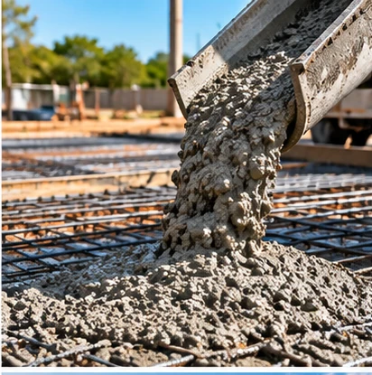 Concreto lançado sobre armadura